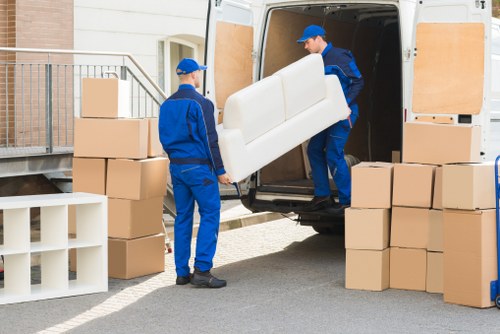 Packed household items ready for urgent removal in Finsbury Park