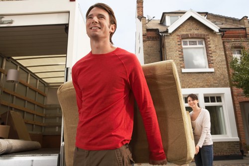 Organised unpacking of household items in a North London flat