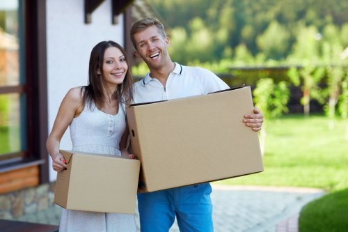 Unpacking household essentials in a new Finsbury Park home