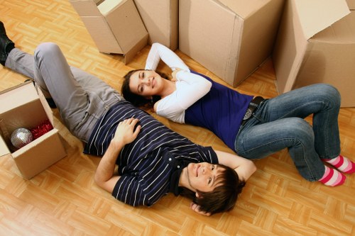 Packed household items ready for transport during a local house removal